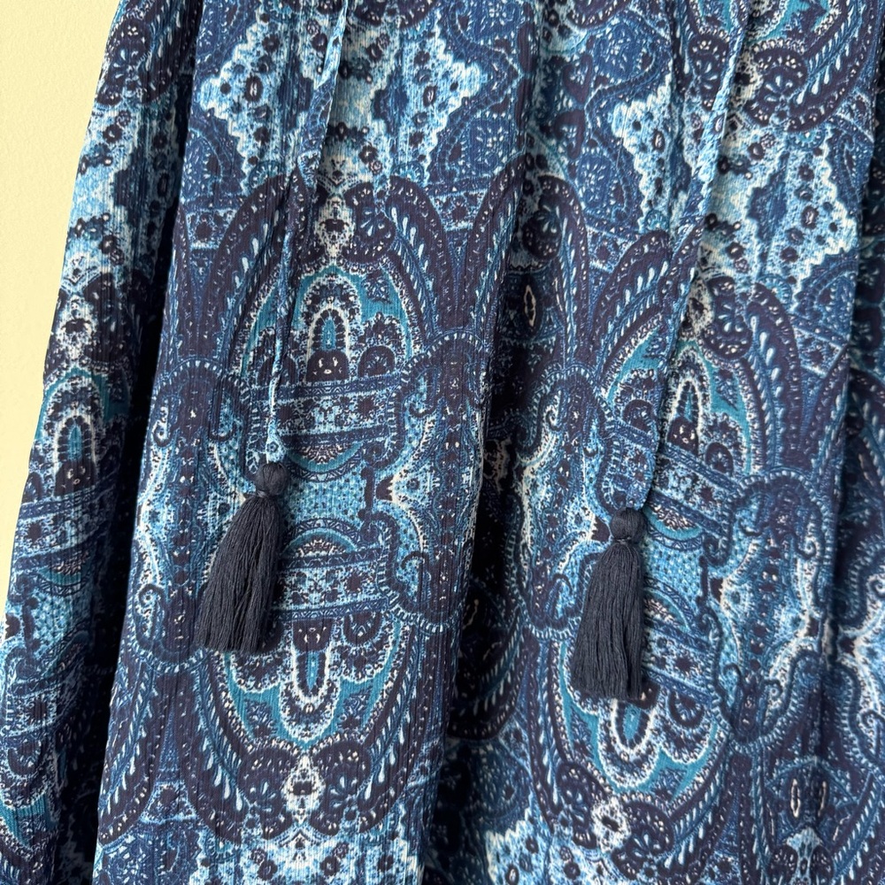Lucky Brand Blue Paisley Western Dress - Picture 6 of 9